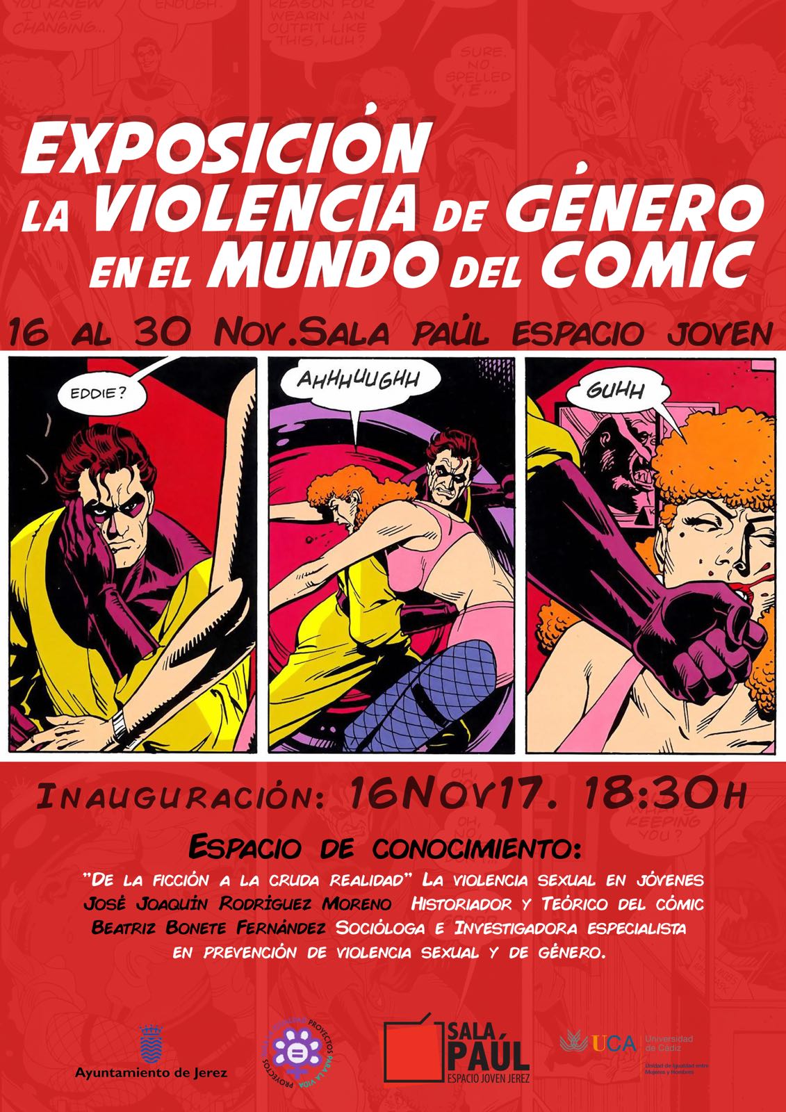 el alumnado del ciclo de gráfica publicitaria y de easd de diseño gráfico asiste a la exposición la violencia de género en el mundo del cómic