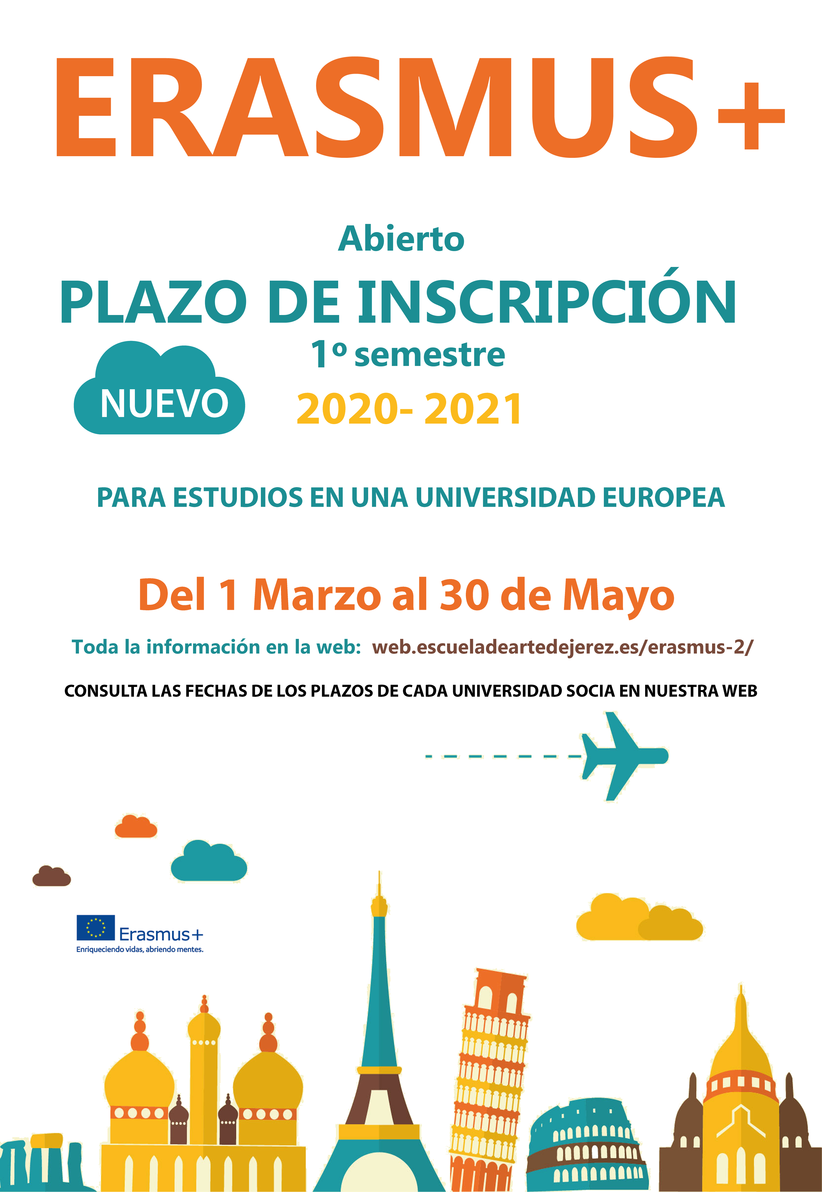 Ampliado plazo solicitud Erasmus curso 20-21